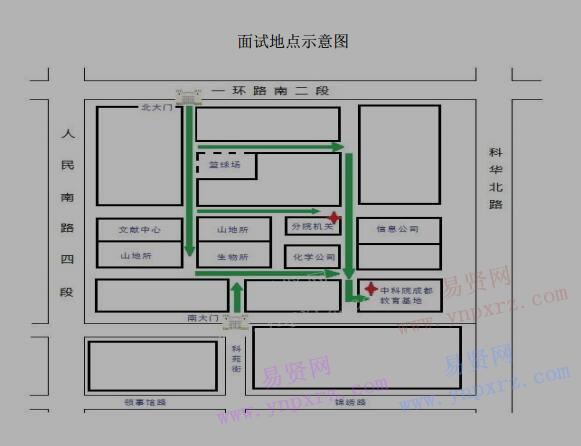 2017年中国科学院大学面试地点示意图